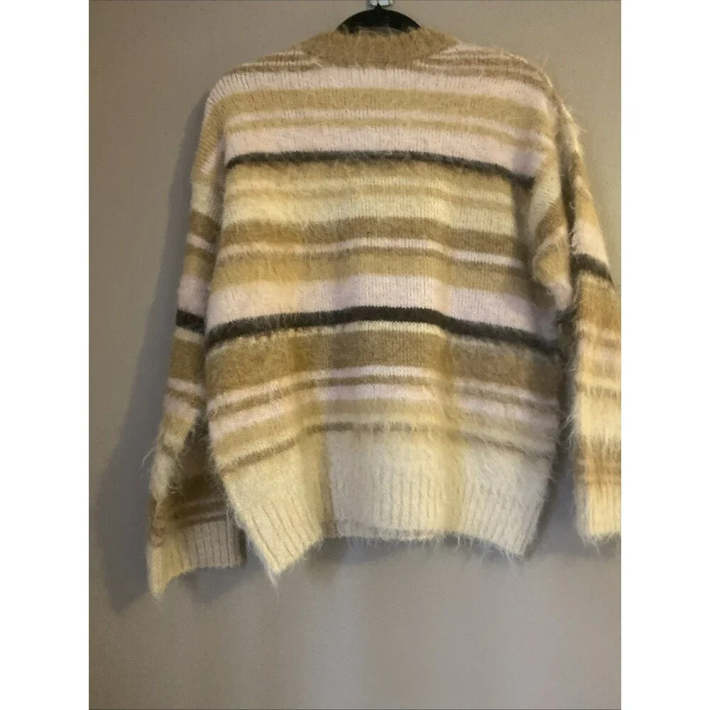 Women's Oversized Crewneck Pullover Holiday Sweater - Wild Fable Striped XS NWT